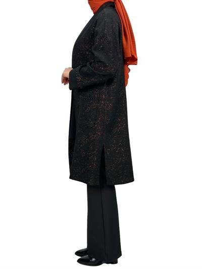 Büyük Beden Ceket Bluz İkili Takım Siyah-Bakır OTW6042