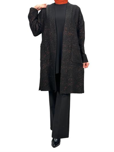 Büyük Beden Ceket Bluz İkili Takım Siyah-Bakır OTW6042
