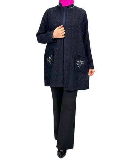 Büyük Beden Ceket Bluz Takım Lacivert OTW61382