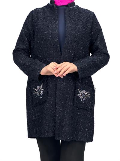 Büyük Beden Ceket Bluz Takım Lacivert OTW61382