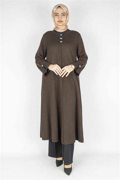 Büyük Beden Çelik Örme Elbise&Tunik Kahve OTW14291