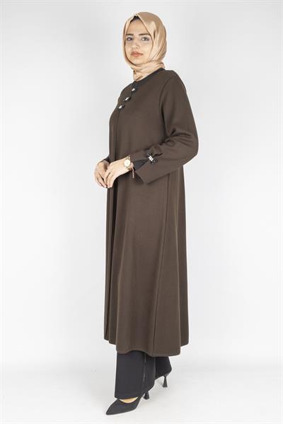 Büyük Beden Çelik Örme Elbise&Tunik Kahve OTW14291