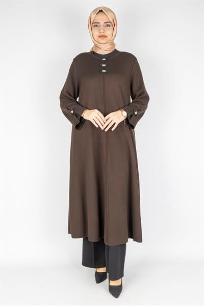 Büyük Beden Çelik Örme Elbise&Tunik Kahve OTW14291