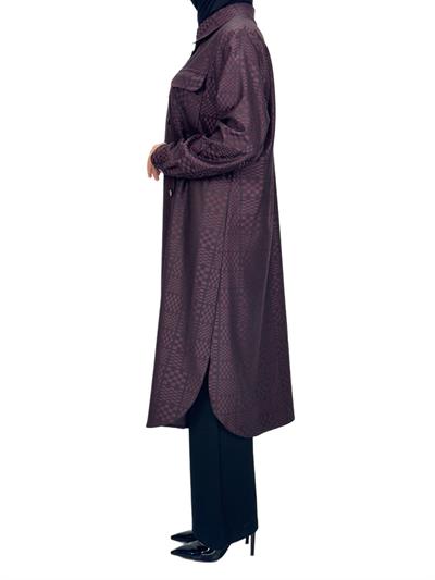 Büyük Beden Cepli Tunik Bordo OTW2102