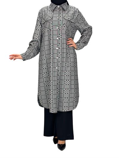 Büyük Beden Cepli Tunik Gri OTW2102