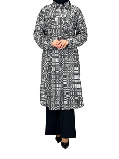 Büyük Beden Cepli Tunik Gri OTW2102