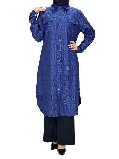 Büyük Beden Cepli Tunik Lacivert OTW2102