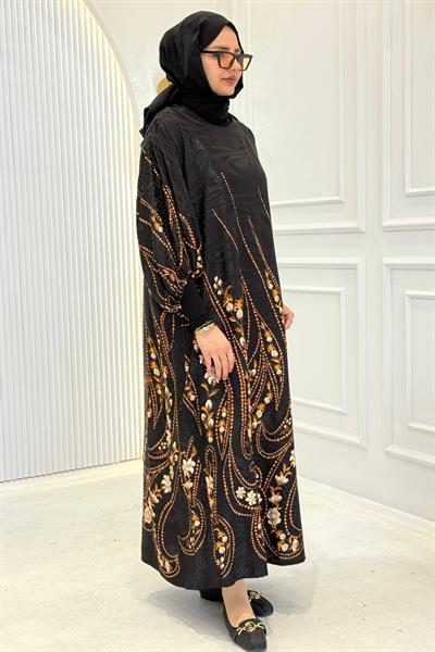 Büyük Beden Çiçek Desenli Elbise Desenli OTW9607