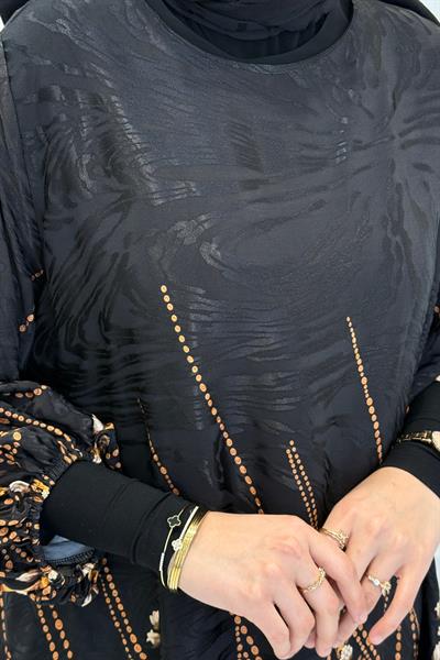 Büyük Beden Çiçek Desenli Elbise Desenli OTW9607