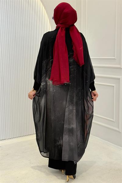 Büyük Beden Çiçek Desenli Şifon Elbise Desenli OTW3904