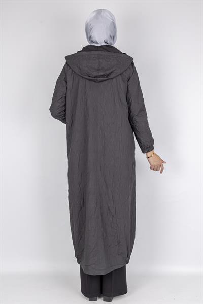 Büyük Beden Çıtçıtlı Tesettür Kap Siyah OTW607