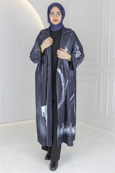 Büyük Beden Denim Kap Kot Mavi OTW9844