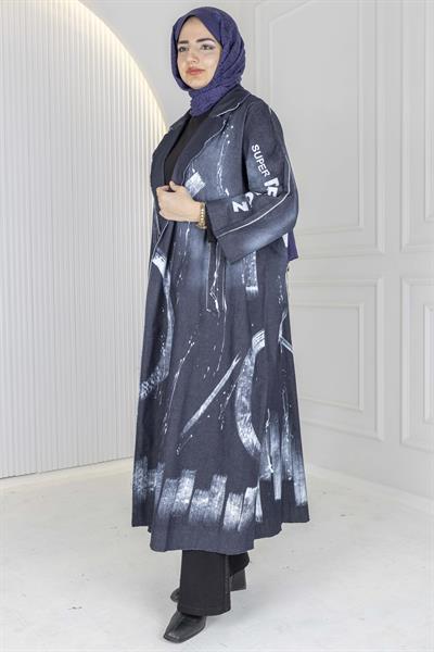 Büyük Beden Denim Kap Kot Mavi OTW9844