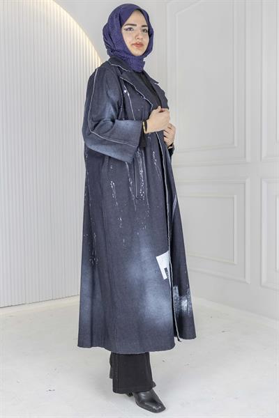 Büyük Beden Denim Kap Kot Mavi OTW9844
