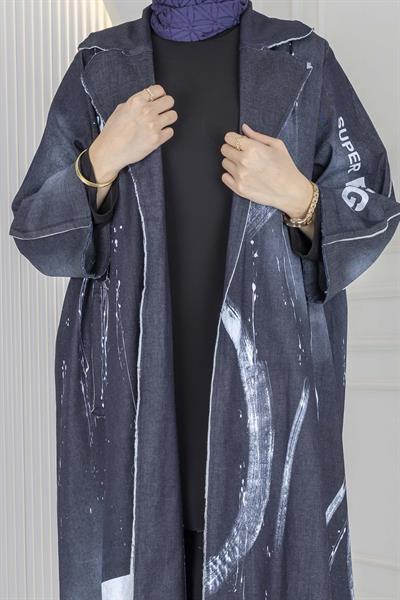 Büyük Beden Denim Kap Kot Mavi OTW9844