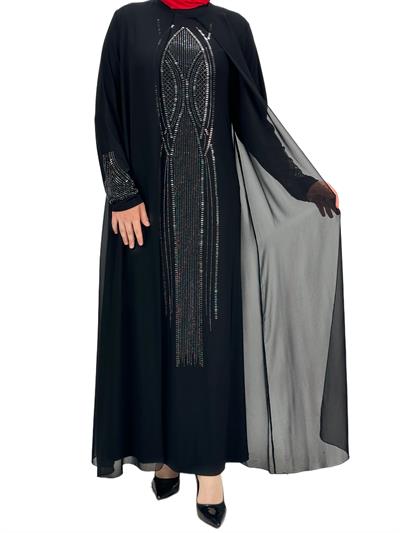 Büyük Beden Elbise Siyah OTW4414