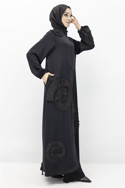 Büyük Beden Ferace Siyah OTW43425