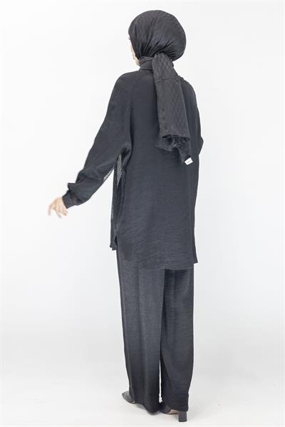 Büyük Beden Fileli Takım Siyah OTW44845