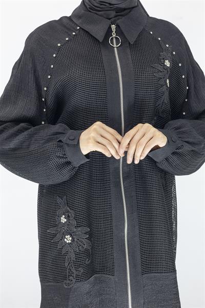 Büyük Beden Fileli Takım Siyah OTW44845