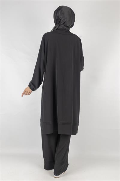 Büyük Beden Fitilli Takım Siyah OTW560