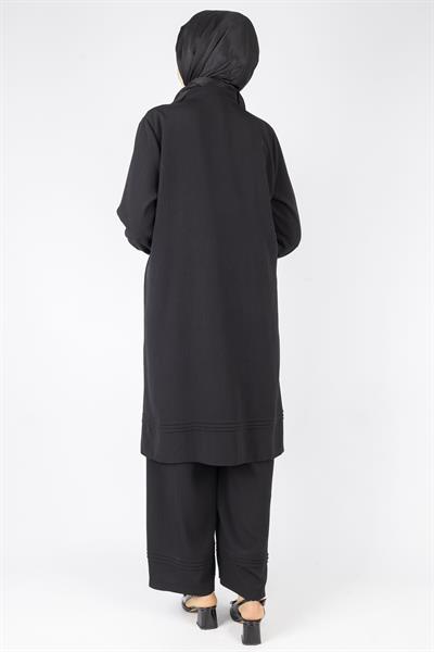 Büyük Beden Fitilli Takım Siyah OTW560