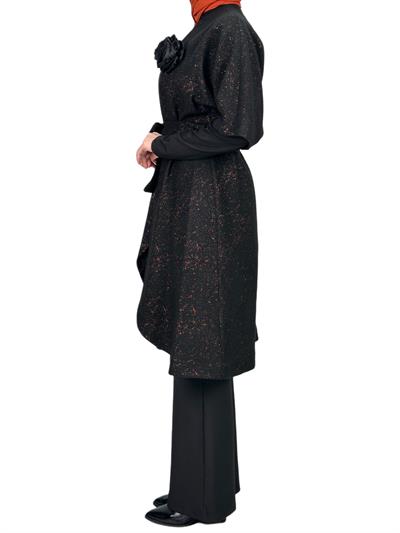 Büyük Beden Giy Çık Yelek Siyah-Bakır OTW201744