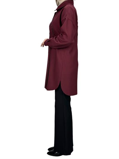 Büyük Beden Gömlek Bordo OTW2120