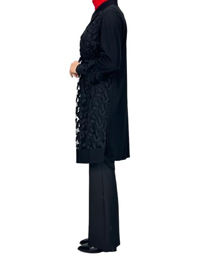 Büyük Beden Gömlek-İçlik İkili Takım Siyah OTW43814