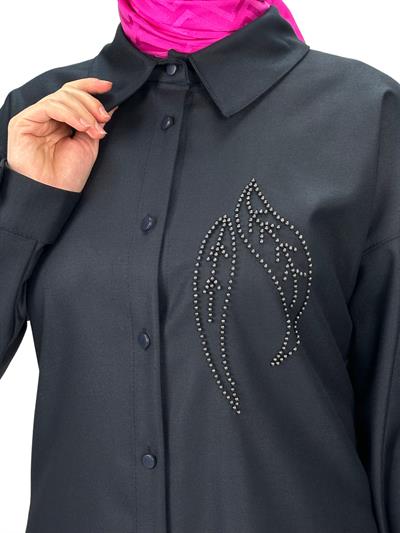 Büyük Beden Gömlek Lacivert OTW2120