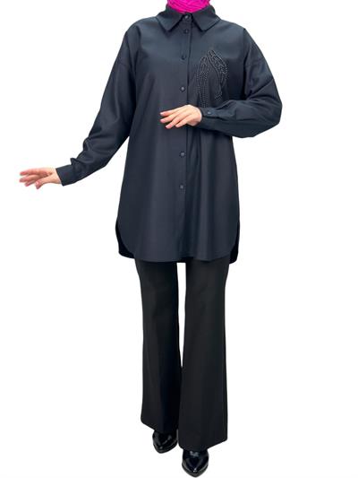 Büyük Beden Gömlek Lacivert OTW2120