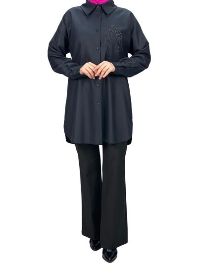 Büyük Beden Gömlek Lacivert OTW2120