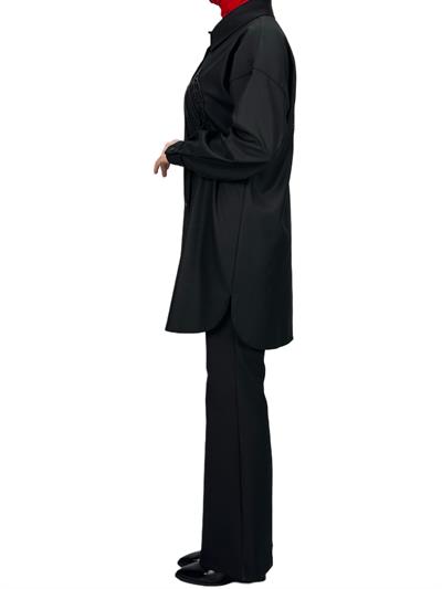 Büyük Beden Gömlek Siyah OTW2120