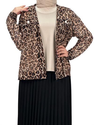 Büyük Beden Gömlek ve Bluz Takım Kahve OTW60014