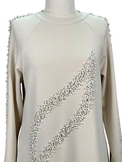 Büyük Beden İnci Detaylı Tunik Taş OTW2131