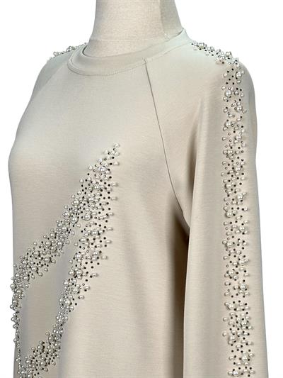 Büyük Beden İnci Detaylı Tunik Taş OTW2131