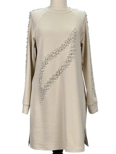 Büyük Beden İnci Detaylı Tunik Taş OTW2131