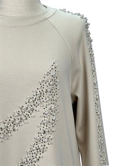 Büyük Beden İnci Detaylı Tunik Taş OTW2131