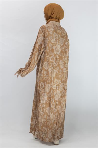 Büyük Beden İpek Viskon Astarlı Viscose Elbise Tarçın OTW5905