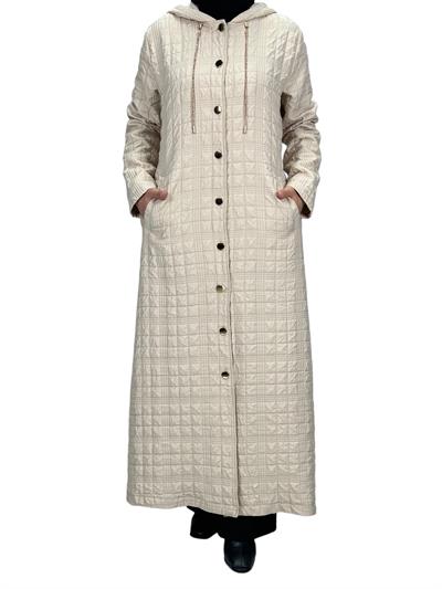 Büyük Beden Kapitone Ferace Taş OTW5174