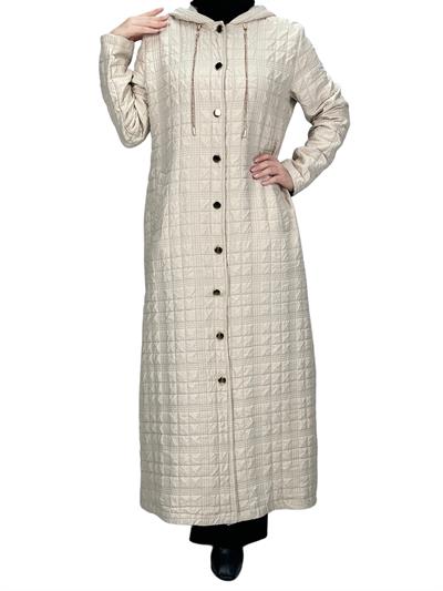 Büyük Beden Kapitone Ferace Taş OTW5174