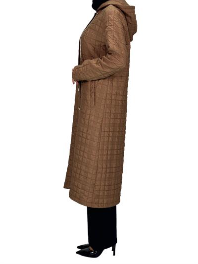 Büyük Beden Kapitone Kap Kahve OTW5173