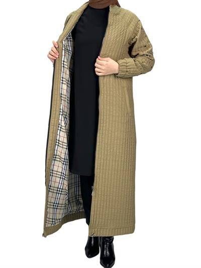 Büyük Beden Kapitone Mekik Taşlı Kap Yeşil OTW5176