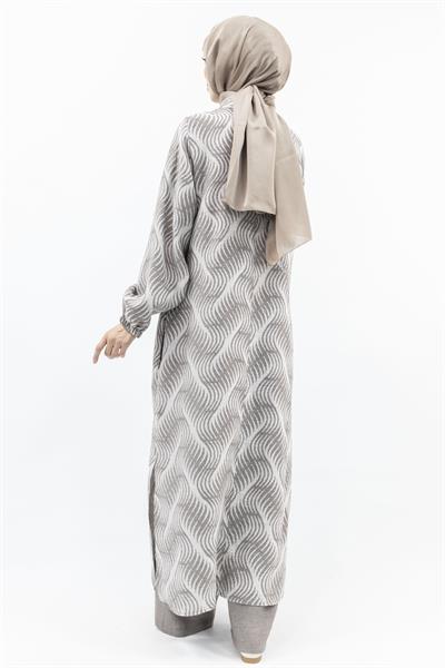 Büyük Beden Keten Takım Vizon Otw4243