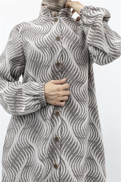 Büyük Beden Keten Takım Vizon Otw4243