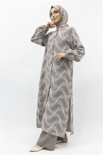 Büyük Beden Keten Takım Vizon Otw4243