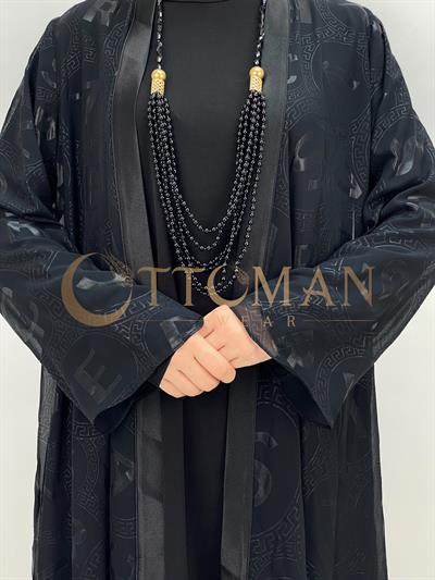 Büyük Beden Kimonolu Takım Siyah OTW40976