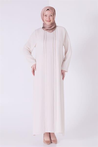 Büyük Beden Krep Abiye Elbise Taş OTW50024