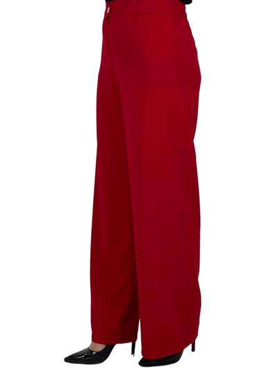 Büyük Beden Krep Bol Paça Pantolon Kırmızı OTW3077