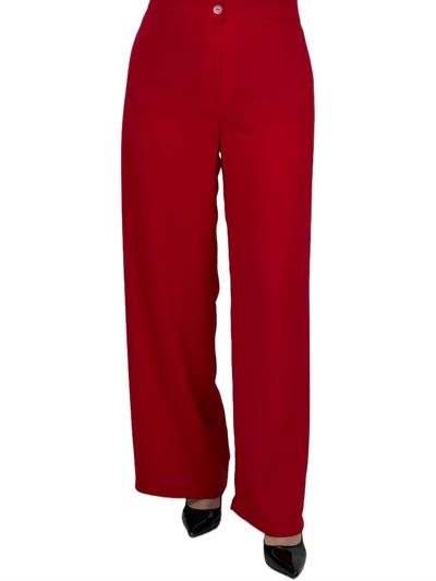 Büyük Beden Krep Bol Paça Pantolon Kırmızı OTW3077