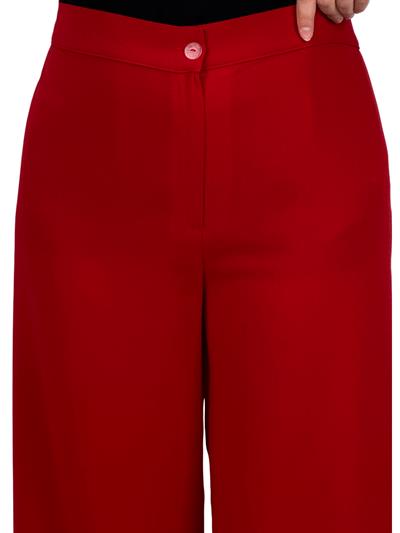 Büyük Beden Krep Bol Paça Pantolon Kırmızı OTW3077